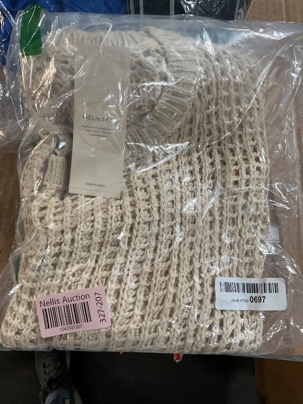 Photo 1 of ***(MAJOR DAMAGE/ SEE NOTES)***
Dokotoo Womens Fashion Spring Summer Tops 2025 Short Sleeve Crochet Hollow Out Sweaters Scoop Neck Lightweight Thin Knit Pullover Apricot Large