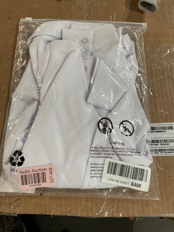 Photo 1 of **STOCK PHOTO FOR REFERENCE ONLY**SHIRT IS SHORT NOT LONG **
LYANER Women's Casual Shirt Dress Collar V Neck Button Down Loose Long Sleeve Mini Dresses White Medium