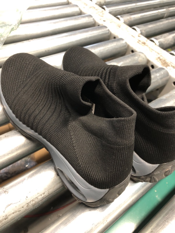 Photo 1 of (used)(see images) HKR Womens Walking Tennis Shoes Slip On Light Weight Mesh Platform Air Sneakers Black 9.5 US (ZJW1839heise42)