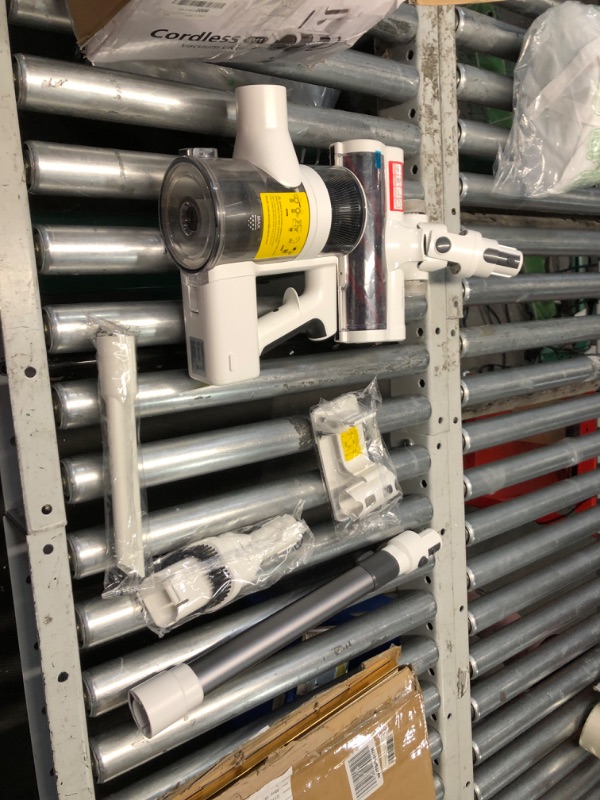 Photo 1 of ***USED - CHARGER AND OTHER PARTS - MISSING - SEE PICTURES***
Ljuren 80,000PRM Powerful Motor Vacuum Cleaners for Home, Cordless Vacuum, 2200mAH Battery up to 35 Mins Runtime, 2 Adjustable Modes and Detachable Parts (White Zinc Gray)