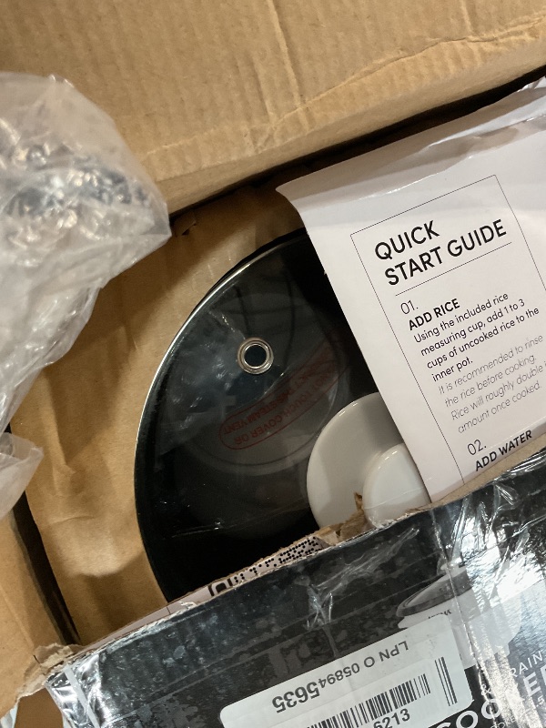 Photo 1 of ***(NO RETURNS OR REFUNDS/ FOR PARTS ONLY/ MAJOR DAMAGE)***
Aroma Housewares Aroma 6-cup (cooked) 1.5 Qt. One Touch Rice Cooker, White (ARC-363NG), 6 cup cooked/ 3 cup uncook/ 1.5 Qt.