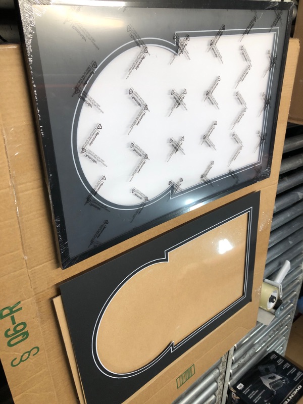 Photo 1 of **MISSING 1 FRAME** Colingmill 2 Pcs Vinyl Record Display Frame 16x22 Inches Double Groove Record Album Frame and 12.5×12.5 Inch Album Cover Art for Wall Mounting Home Decor (Black Matting)