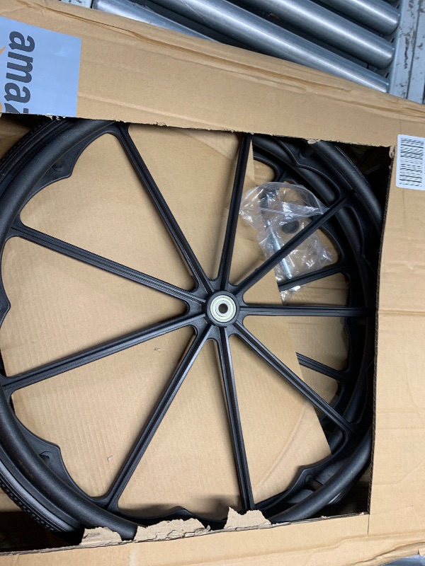 Photo 1 of (1PR,Black) Wheelchair rear wheel replacement 24x1"wheel,Rear Wheel Assembly for 16-18-20 Inch Wheelchairs, Replacement parts (24 * 13/8(2count))