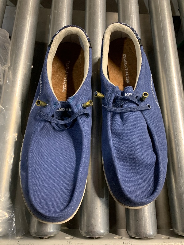 Photo 1 of (see all images) KEMISANT Men Slip On Shoes, Walking Shoes Sneaker Shoes for Men Women Stretch Fit Lightweight(Fog Blue-14 Women/12 Men)