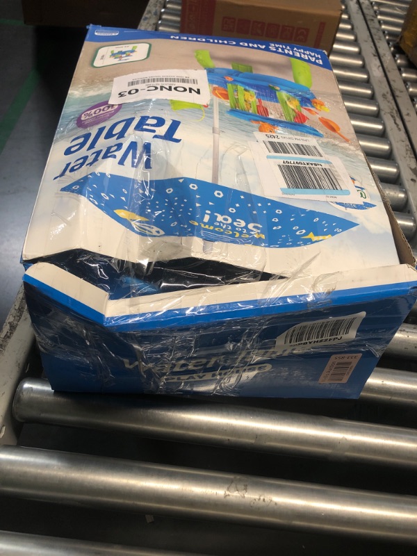 Photo 1 of (Used)(missing pieces) Erixazs Water Table for Toddlers 1-3, Kids Sand and Water Table with Umbrella, Ages 1 2 3 4 Years Old, Summer Outdoor Activity Table 