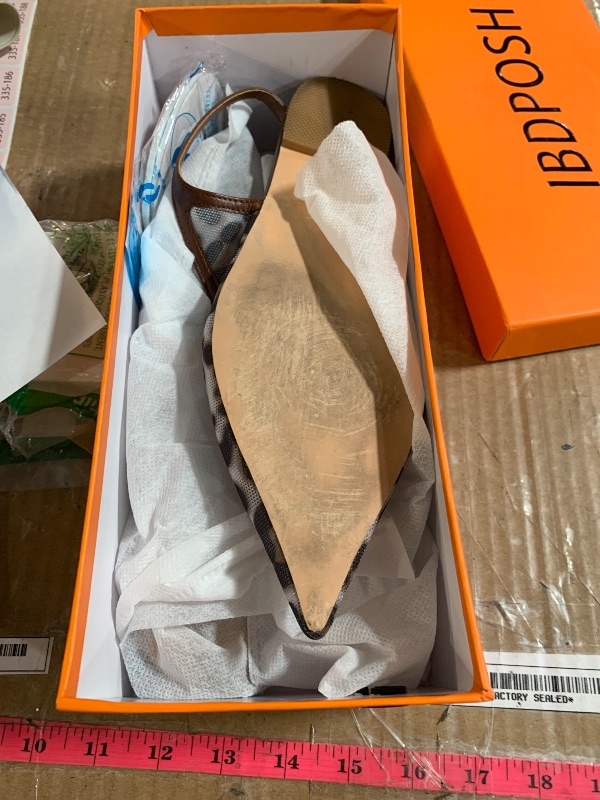 Photo 1 of IBDPOSH Leopard Slingback Flats for Women Stylish Pointed Toe Design with Comfortable Mesh Material for Breathable Party Dress Elegant Shoes Size 8.5