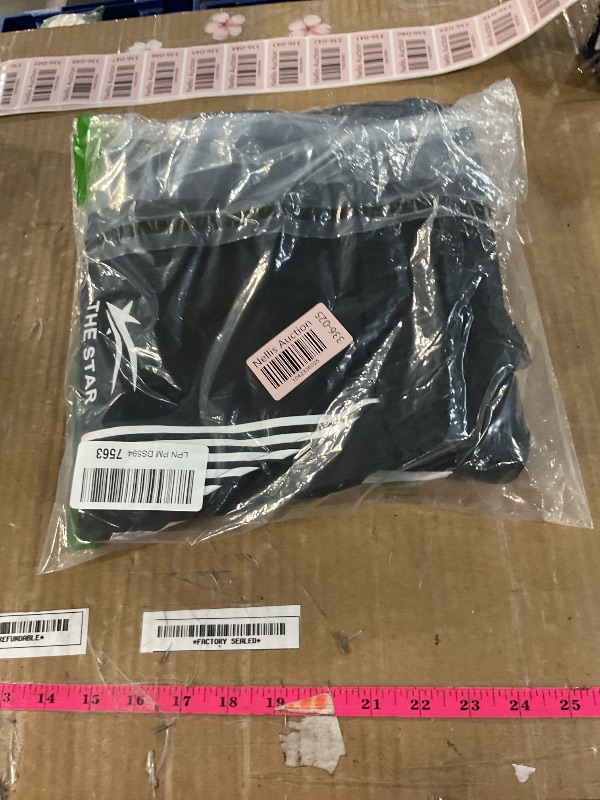 Photo 1 of (BAGGED) (USED/FAIR) GORGLITTER Men's Wide Leg Baggy Sweatpants Y2k Striped Side Drawstring Waist Track Pants with Pockets Black Graphic Medium