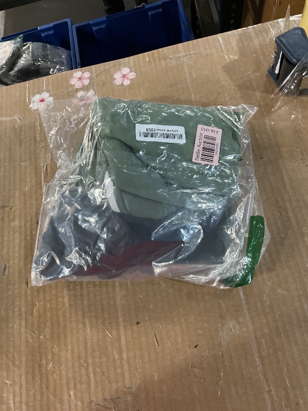 Photo 1 of Women Ruffle Bikini Top Olive Green Double Layer Flounce Swim Top Off Shoulder Bathing Suit Tops Only L