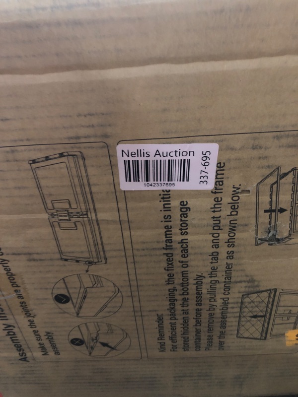 Photo 1 of (Used)(damaged)(sold for parts)OlarHike 97QT V1 Storage Bins with Lids - Folding Storage box with Doors and Wheels, Collapsible Plastic Storage Bins 