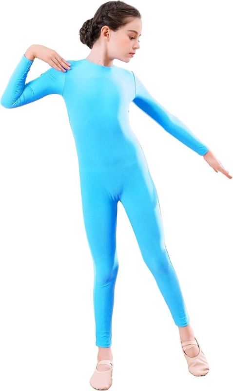 Photo 1 of (small stain)
Girls' Full Body Long Sleeve Unitard One Piece Gymnastics Dance Bodysuits for youth Xs