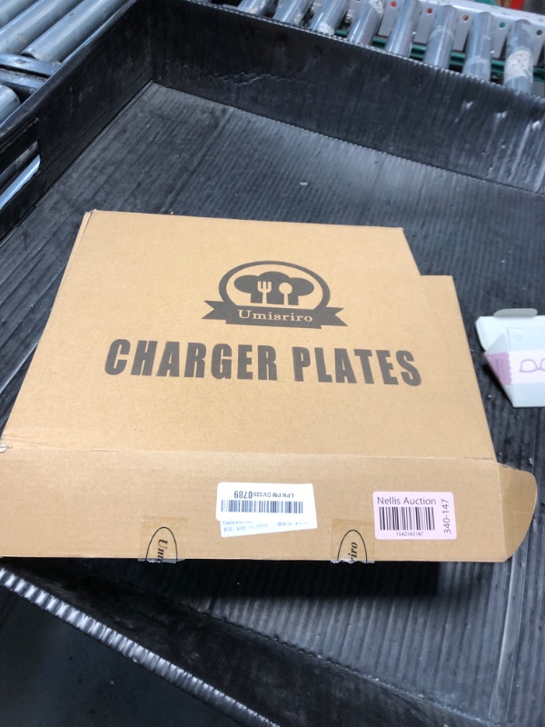Photo 1 of (FAIR) Umisriro White Charger Plates,13 Inch Vintage Dinner Plate Chargers Round Server Ware.Set of 6 Plastic Beaded Chargers for Dinner Plates, Party, Wedding(White)