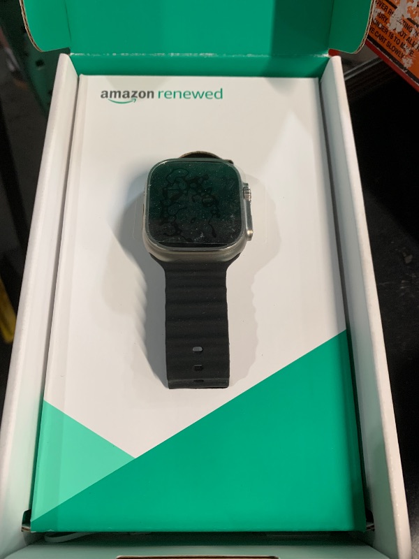 Photo 1 of (LOCKED TO PREVIOUS OWNER) (SIGNS OF USE) Apple Watch Ultra [GPS + Cellular 49mm] Titanium Case with Midnight Ocean Band, One Size (Renewed Premium)