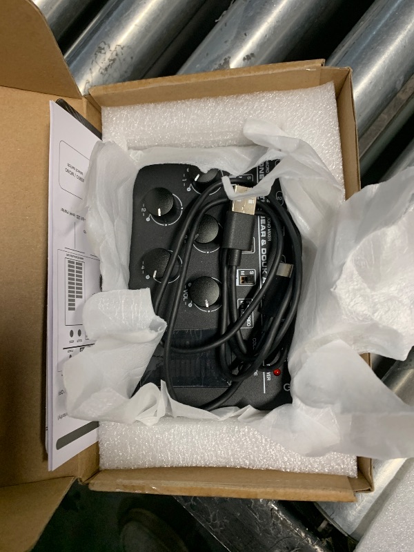 Photo 1 of Douk Audio MX5 4 Channel Audio Mixer 4-CH Line-Mixing Mono Stereo Ultra Low-Noise LED Level Meter