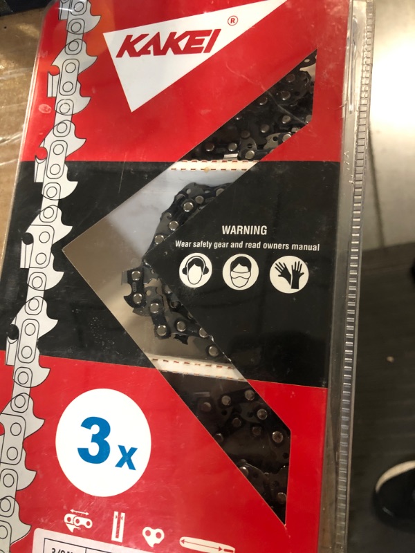 Photo 1 of Previously opened KAKEI 14 Inch Chainsaw Chain 3/8" LP Pitch .050" Gauge 50 Drive Links- 63PM3 50 Fits Stihl MS194T MS193T MS192T, Remington, McCulloch - 36130050050, S50 (3 Chains)