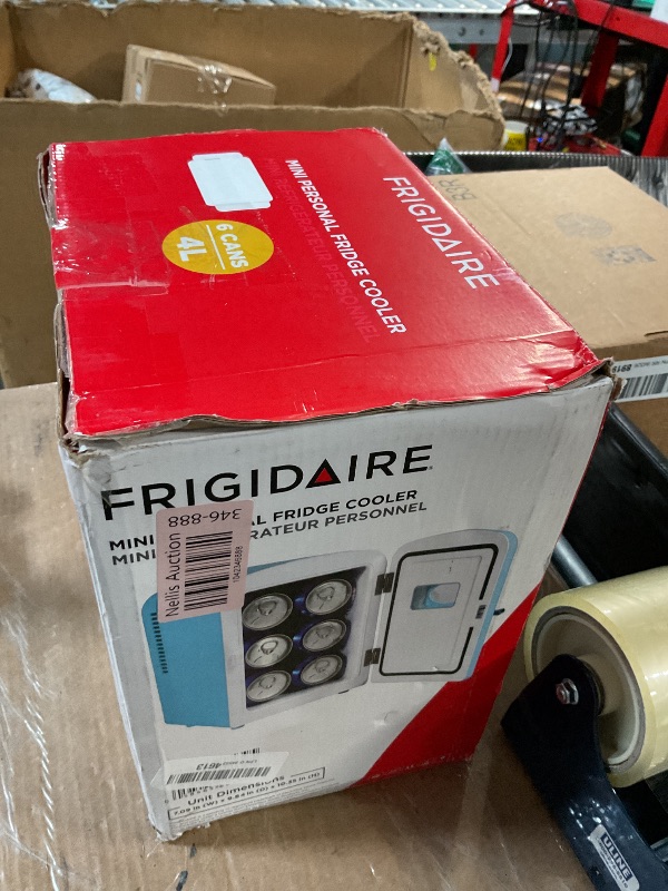 Photo 1 of (parts only) 
Frigidaire Retro Mini Personal Fridge Cooler, Holds up to 6 Cans, Portable for Car, Office, Bedroom, Dorm Room, or Cabin, AC and DC input