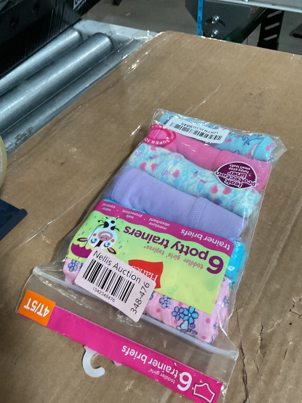 Photo 1 of Hanes Toddler Girls' Potty Trainer Briefs, 6-Pack, Assorted, 4/5