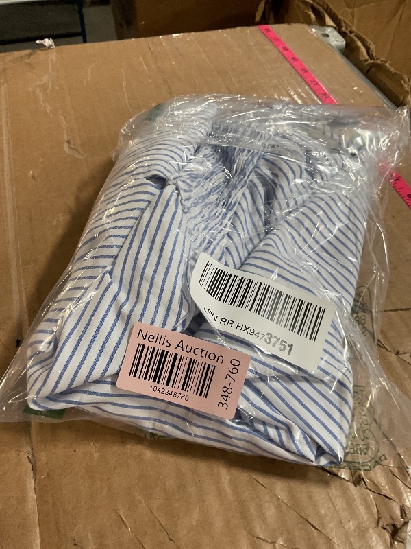 Photo 1 of Dokotoo Tops for Women Trendy V-Neck Short Puff Sleeve Drawstring Smocked Striped Shirts Ladies Tops and Blouses Sky Blue X-Large
