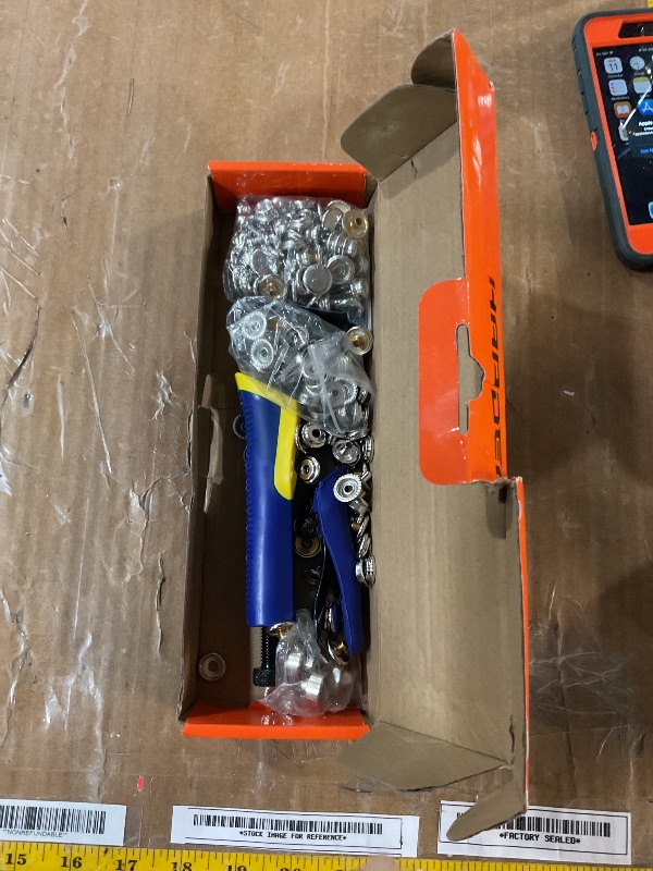 Photo 1 of ***(MISSING PARTS)***
Snap Tool for Boat Covers, Heavy Duty Snap Fastener Tool, Snap Installation Tool with 320 PCS 4 Color 15mm Metal Snaps for Fabric