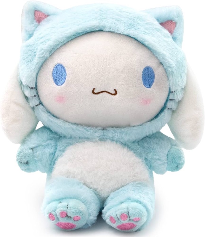 Photo 1 of Cinnamoroll Plush Doll 8", Super Lovely Kitty My Melo Anime Plush Figure Toy, Perfect Cartoon Theme Party Favor for Girls Boys Children Fans Birthday Easter Gift, Blue