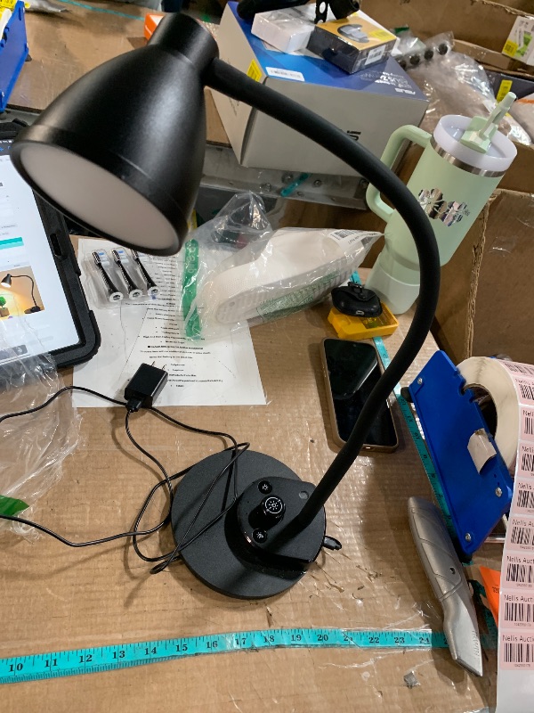 Photo 1 of  LED Desk Lamp with USB Charging Port 3 Color Modes Dimmable Reading Light Intelligent Induction Auto Dimming Task Lamp Flexible Gooseneck Table Lamp for Bedside Office, AC Adapter Include
