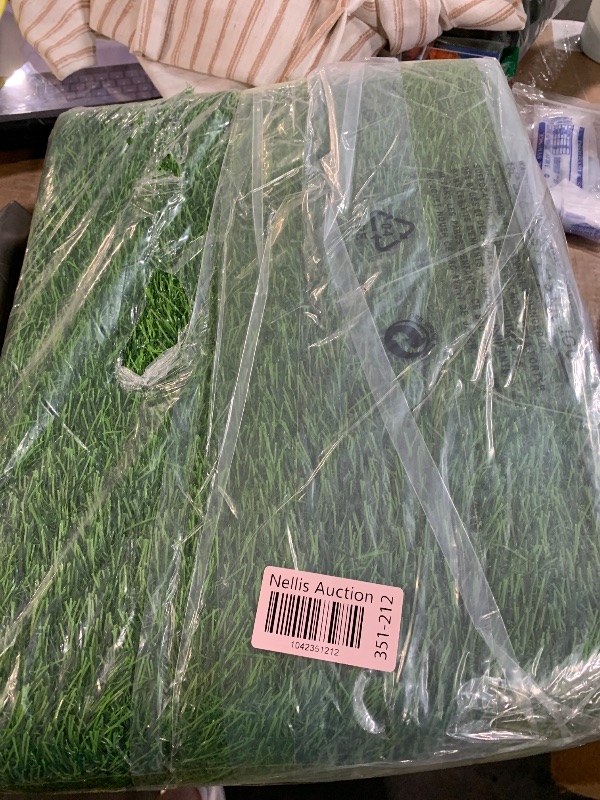 Photo 1 of Fasmov Green Artificial Grass Rug Grass Carpet Rug, 3.2' x 6.5' Realistic Fake Grass Deluxe Turf Synthetic Turf Thick Lawn Pet Turf, Indoor/Outdoor Area Rug