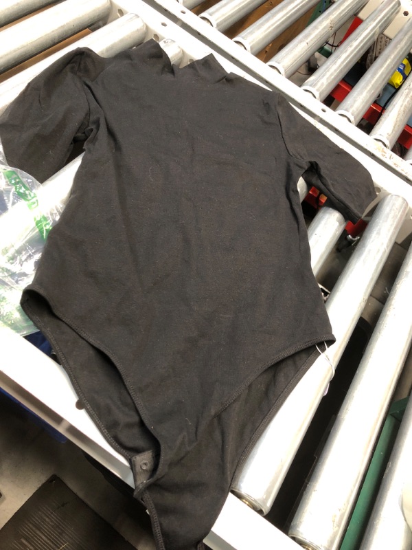 Photo 1 of MANGOPOP Womens Mock Turtle Neck Bodysuits Half Elbow Short 3/4 Sleeve Bodysuit for Going Out MEDIUM