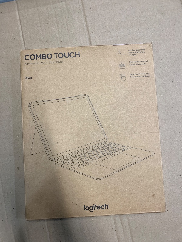 Photo 1 of Logitech Combo Touch iPad Pro 13-inch (M4)(2024) Keyboard Case - Detachable Backlit Keyboard with Kickstand, Comfortable Typing, Multi-use Mode - Midnight Black