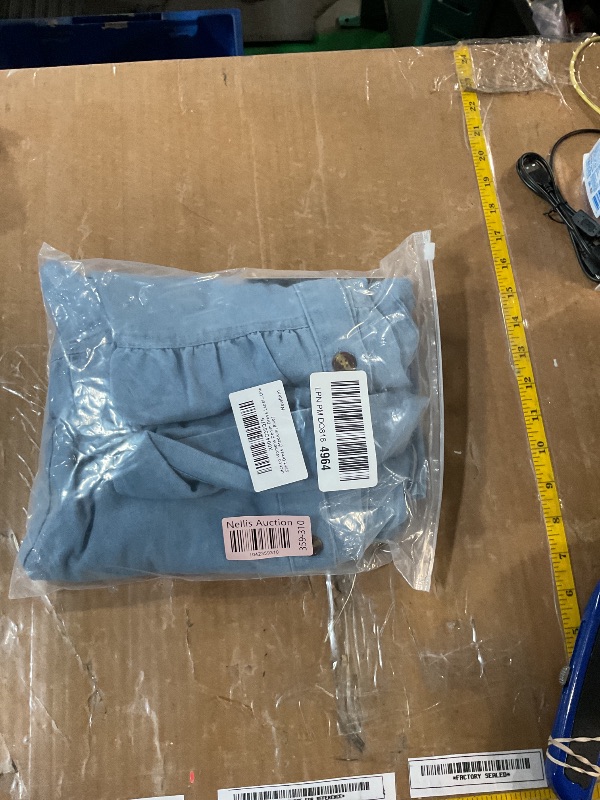 Photo 1 of (MEDIUM) (BAGGED) utcoco Womens Denim Dress Lapel Short Sleeve Frayed Hem Jean Dresses Oversized Button Down A Line Shirt Dress (Medium, Blue)