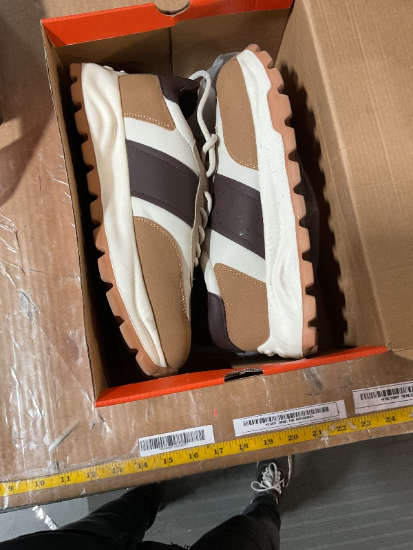 Photo 1 of IXU Womens Sneakers Fashion Lightweight Tennis Sneakers for Women Fashion Walking Leather Suede Lace Up Non-Slip Casual Womens Shoes Comfortable Shoes Brown (11.5)