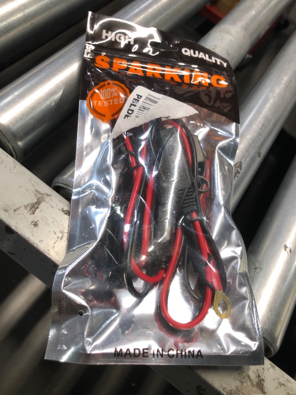 Photo 1 of [2 PACK] SPARKING 2FT Motorcycle Battery Charger Cord, Sae to O Ring Terminal Quick Disconnect Assembly Extension Cable, Sae 2Pin Wire Harness Reverse Polarity Adapter Port Accessory, 10A Fuse
