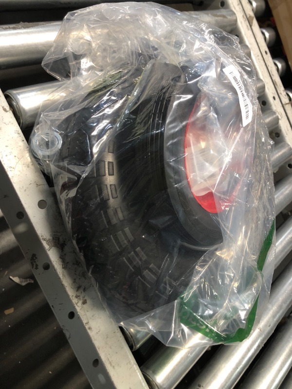 Photo 1 of Shepherd Hardware 9636 8-Inch Semi-Pneumatic Rubber Tire, Steel Hub with Ball Bearings, Ribbed Tread, 1/2-Inch Bore Centered Axle