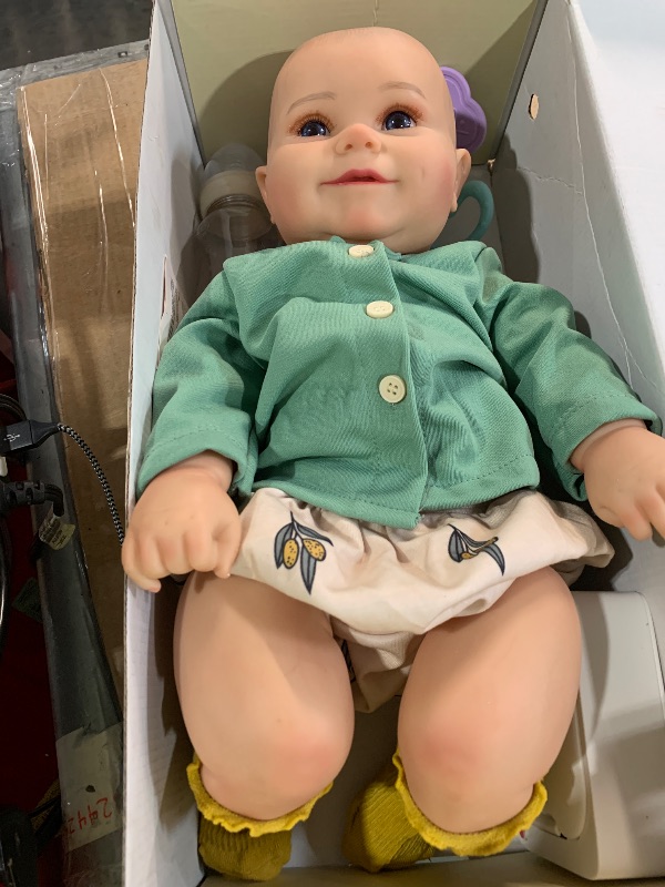 Photo 1 of (missing pieces)(see images) BABESIDE 3-in-1 Interactive Reborn Baby Dolls with Breathe Heartbeat Coos, 20Inch Soft Vinyl Poseable Realistic Baby Dolls