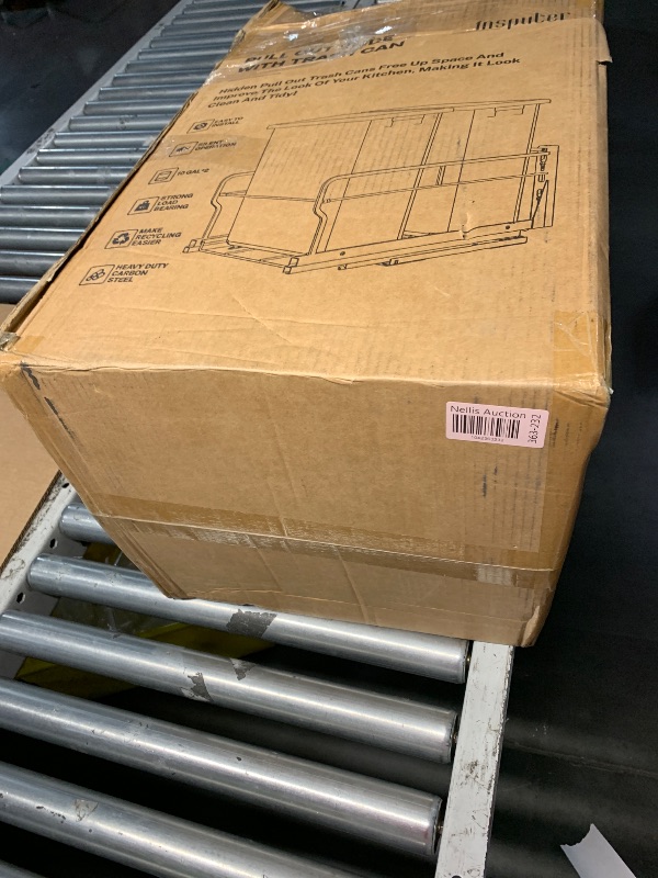 Photo 1 of Insputer Double 40QT Pull Out Trash Can Under Cabinet, Heavy Duty Under Sink Garbage Bin Kit with Soft-Close Slides for Kitchen, Laundry, Requires Minimum Cabinets Opening 18" W X 24" D