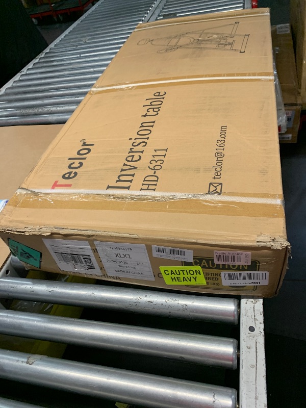 Photo 1 of *** FACTORY SEALED***Teclor Inversion Table for Back Pain Relief, 350 lbs Capacity Strength Training Inversion Equipment, Decompression Table for Pain Therapy Training with Safe Belt & Comfortable Ankle Holders