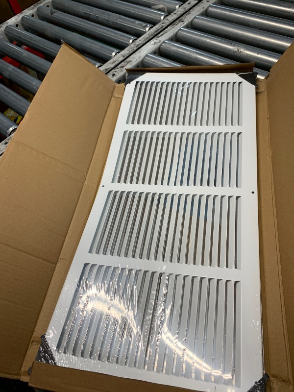 Photo 1 of *** FACTORY SEALED | SLIGHTLY BENT*** [2 Pack] Fits 24x10 Duct Opening | Steel Return Air Grille by Handua | Vent Cover Grill for Sidewall and Ceiling | White | HVAC Cold Air Intake Grille | Outer Dimensions: 25.75"W X 11.75"H