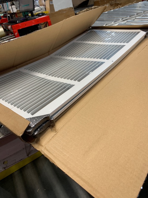 Photo 1 of *** FACTORY SEALED | SLIGHTLY BENT*** [2 Pack] Fits 24x10 Duct Opening | Steel Return Air Grille by Handua | Vent Cover Grill for Sidewall and Ceiling | White | HVAC Cold Air Intake Grille | Outer Dimensions: 25.75"W X 11.75"H