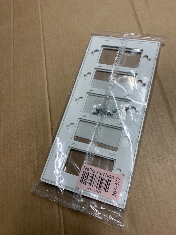 Photo 1 of *** FACTORY SEALED*** 1 Pack BESTTEN 5-Gang Screwless Wall Plate, Decorator Outlet Cover, USWP4 Glossy Off White, Decor Face Plate for Light Switch, Dimmer, GFCI, USB Receptacle, H4.69” x W10.18”, ETL Listed