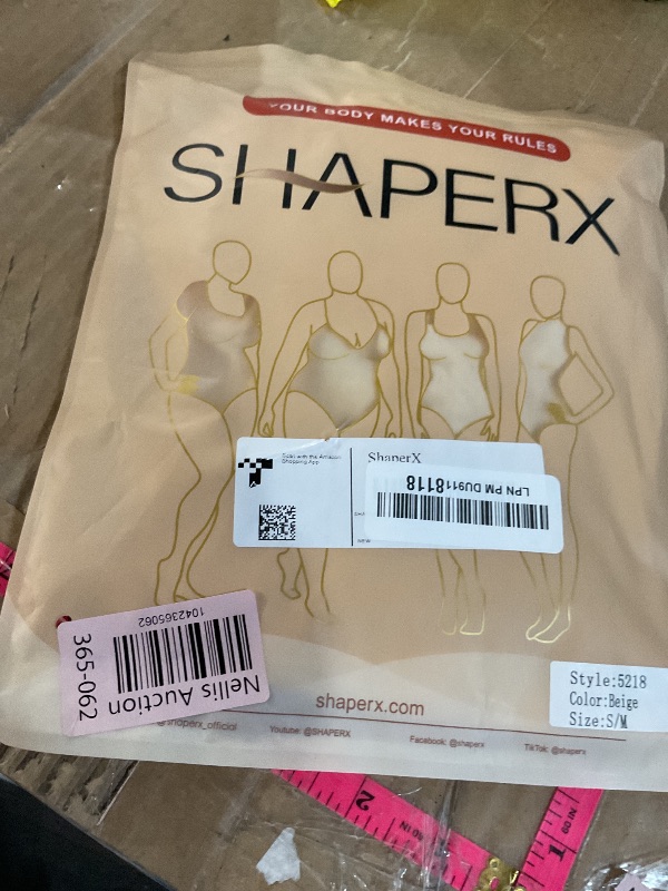 Photo 1 of SHAPERX Shapewear for Women Tummy Control Bodysuit Mid Thigh Butt Lifter Body Shaper Shorts?SZ5218-2-Beige-S/M