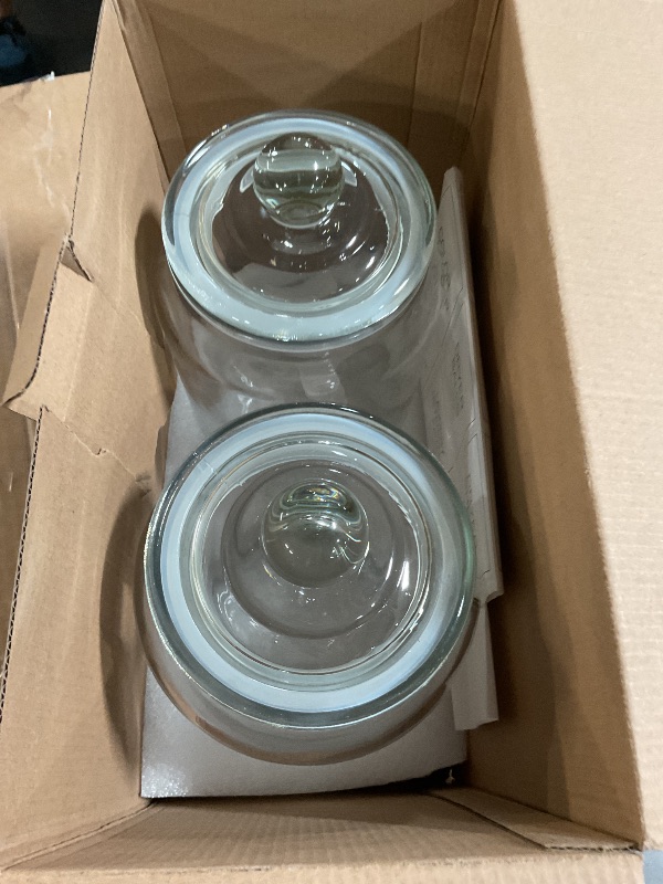 Photo 1 of FyndraX Laundry Pods Glass Jars - Half Gallon Airtight Containers with Scoop and Labels for Organization and Storage Laundry Room Detergents Powder, Scent Booster Beads Holder, Set of 2