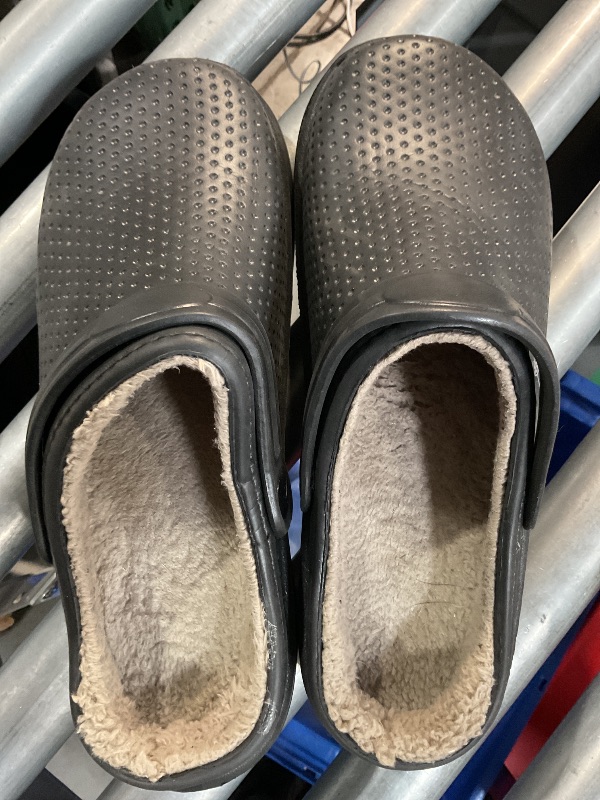 Photo 1 of (Used)(see images) Men's Women's Lined Clogs Winter Waterproof Slippers Slip On Garden Shoes Non-Slip Home House Slipper Indoor
