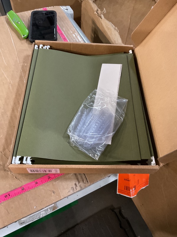 Photo 1 of (FAIR) SUNEE Hanging File Folders, 25 Pack Reinforced Hang Folders Letter Size, Adjustable 1/5-Cut Tabs, Designed for Bulky Files, Filing Cabinet, Standard Green