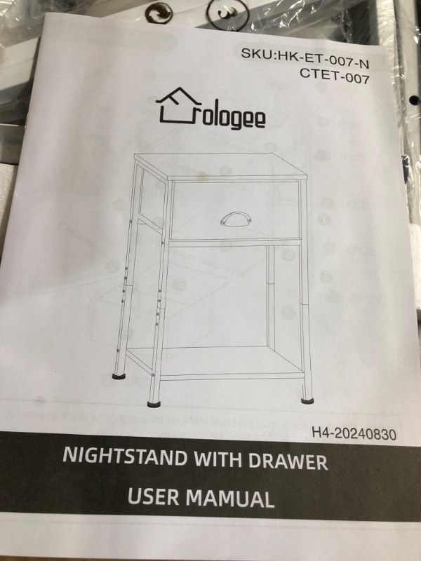 Photo 1 of ***(PARTIAL SET/ ONLY 1)***
Furologee White Nightstands Set of 2, End Table with Fabric Drawer, Small Side Table for Small Spaces, 2 Tiers Storage Shelves End Table, Bedside Table for Living Room, Bedroom, Dorm