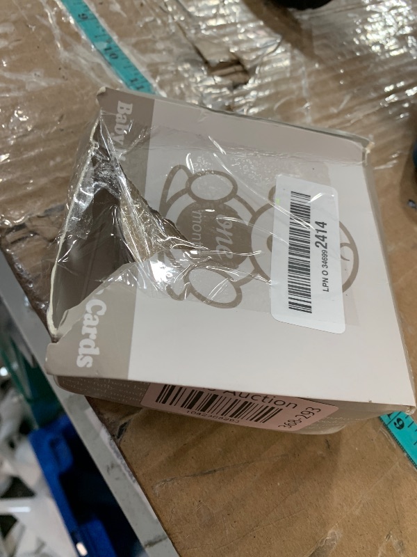 Photo 1 of Baby Monthly Milestone Markers Disc, Wooden 3D Milestone Cards for Photos, Baby Announcement Sign,Slate Blue, 1-12 Months, 4 Inches in Size.