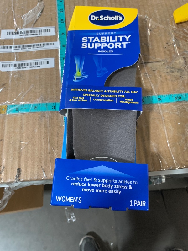 Photo 1 of ?Dr. Scholl's Stability Support Insoles, Flat Feet & Overpronation Low Arch Support, Improves Balance & Stability, Motion Control, Trim Inserts to Fit Shoes, Women's Size 6-10