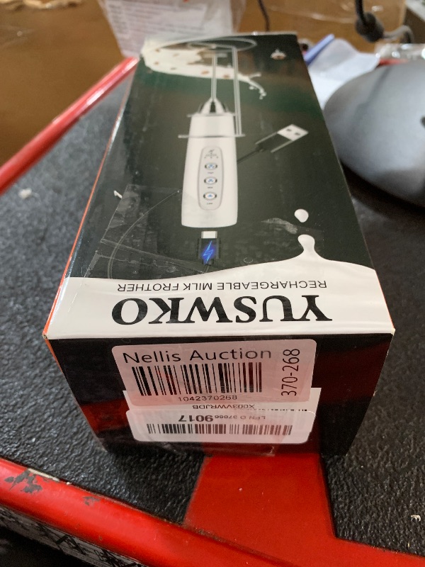 Photo 1 of (Sold for parts) YUSWKO White Handheld Milk Frother Wand with Stand for Coffee, Rechargeable Electric Whisk with 3 Heads 3 Speeds Drink Mixer Coffee