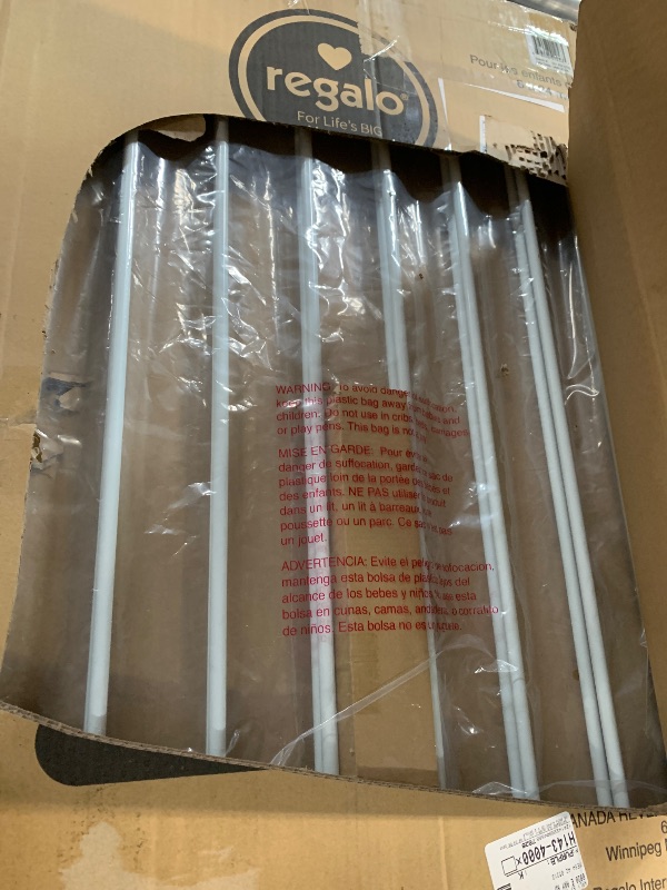 Photo 1 of (PARTIAL SET) (USED/FAIR) Regalo 2-in-1 Extra Tall Easy Swing Stairway and Hallway Walk Through Baby Gate, White