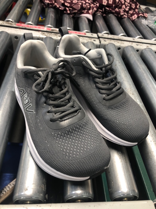 Photo 1 of **SOLES ARE DIRTY, LIGHTLY USED** SHNMAE Women's Wide Walking Shoes with Arch Support Wide Toe Box Air Tennis Sneakers Orthotic Plantar Fasciitis Shoes for Standing All Day Grey 8.5