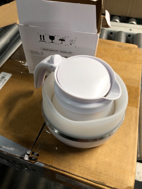 Photo 1 of ***(MISSING POWER CORD/ UNABLE TO TEST)***
UpdateClassic Travel Portable Foldable Electric Kettle, 0.6L Small Collapsible Hot Water Boiler For Coffee Tea (Light White)