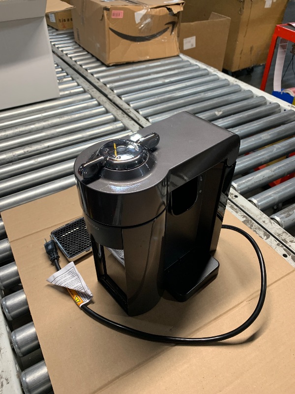 Photo 1 of **READ NOTES**(MISSING HARDWARE//COSMETICS)
Nespresso Vertuo Coffee and Espresso Maker,1597 ml, by De'Longhi, Graphite Metal