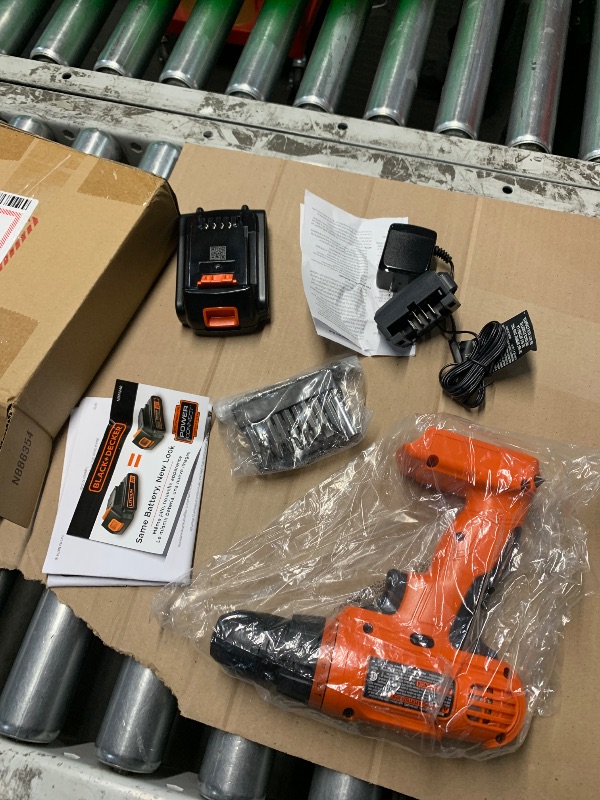 Photo 1 of **PARTS ONLY NON FUNCTIONAL**MISSING ATTACHMENTS**
BLACK+DECKER 20V MAX POWERECONNECT Cordless Drill/Driver + 30 Piece Bits and Drivers Kit (LD120VA)